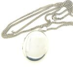 Sterling silver locket Birmingham 1900 on sterling silver chain 68cm