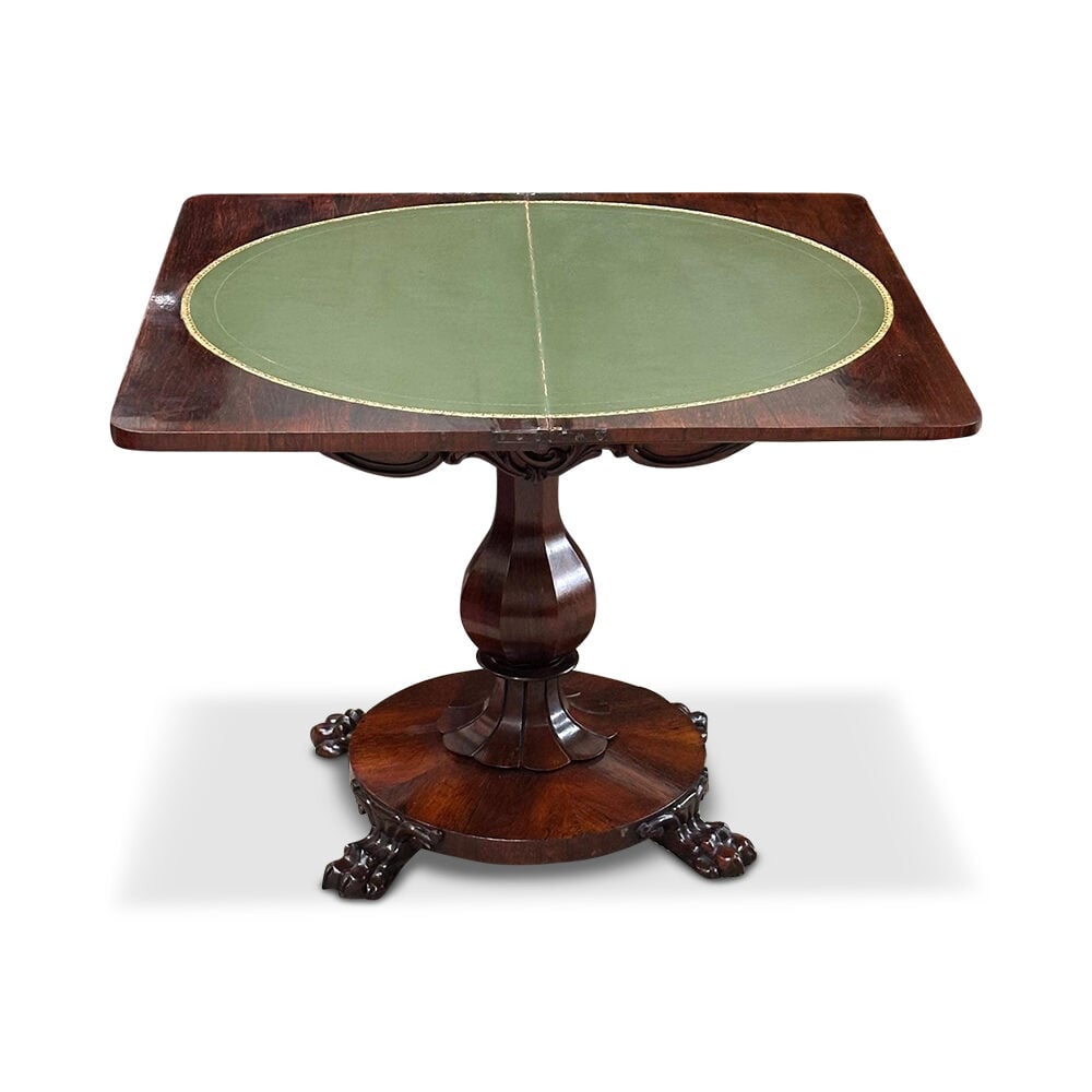 William IV mahogany foldover card table c.1835