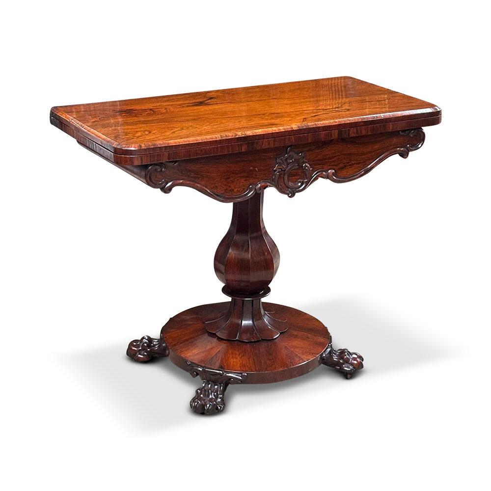 William IV mahogany foldover card table c.1835