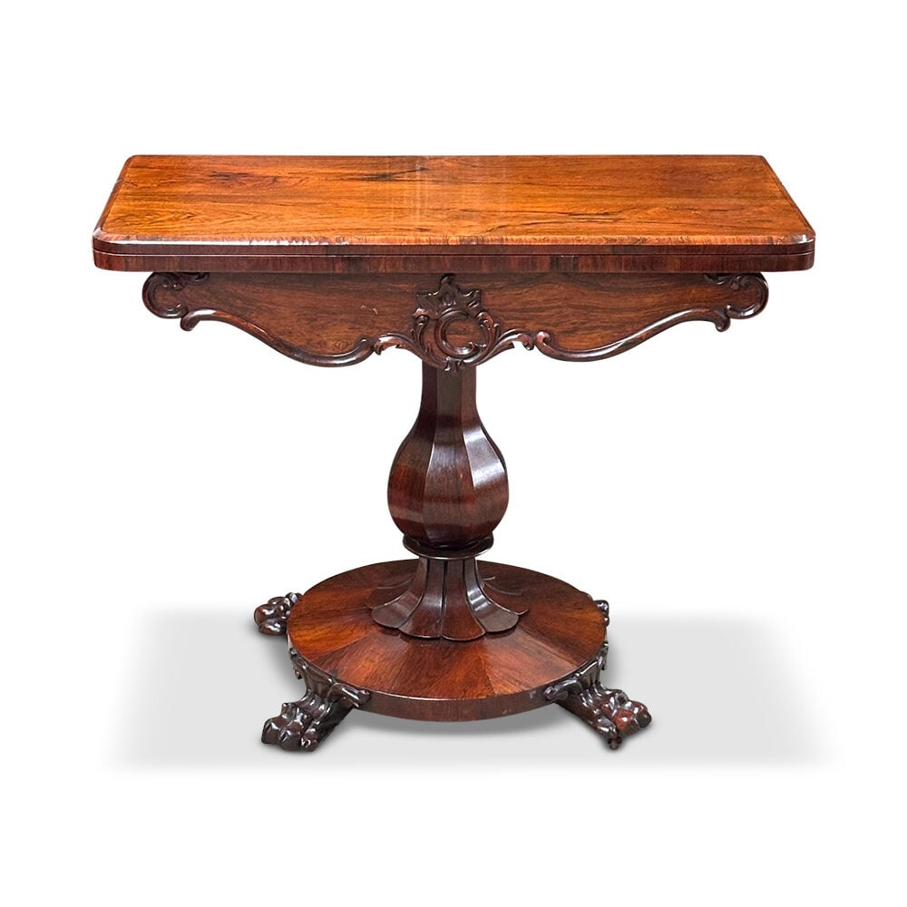 William IV mahogany foldover card table c.1835