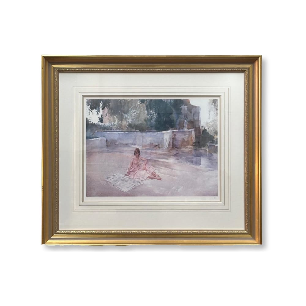 William Russell Flint Lady in pink in courtyard 77 of 675