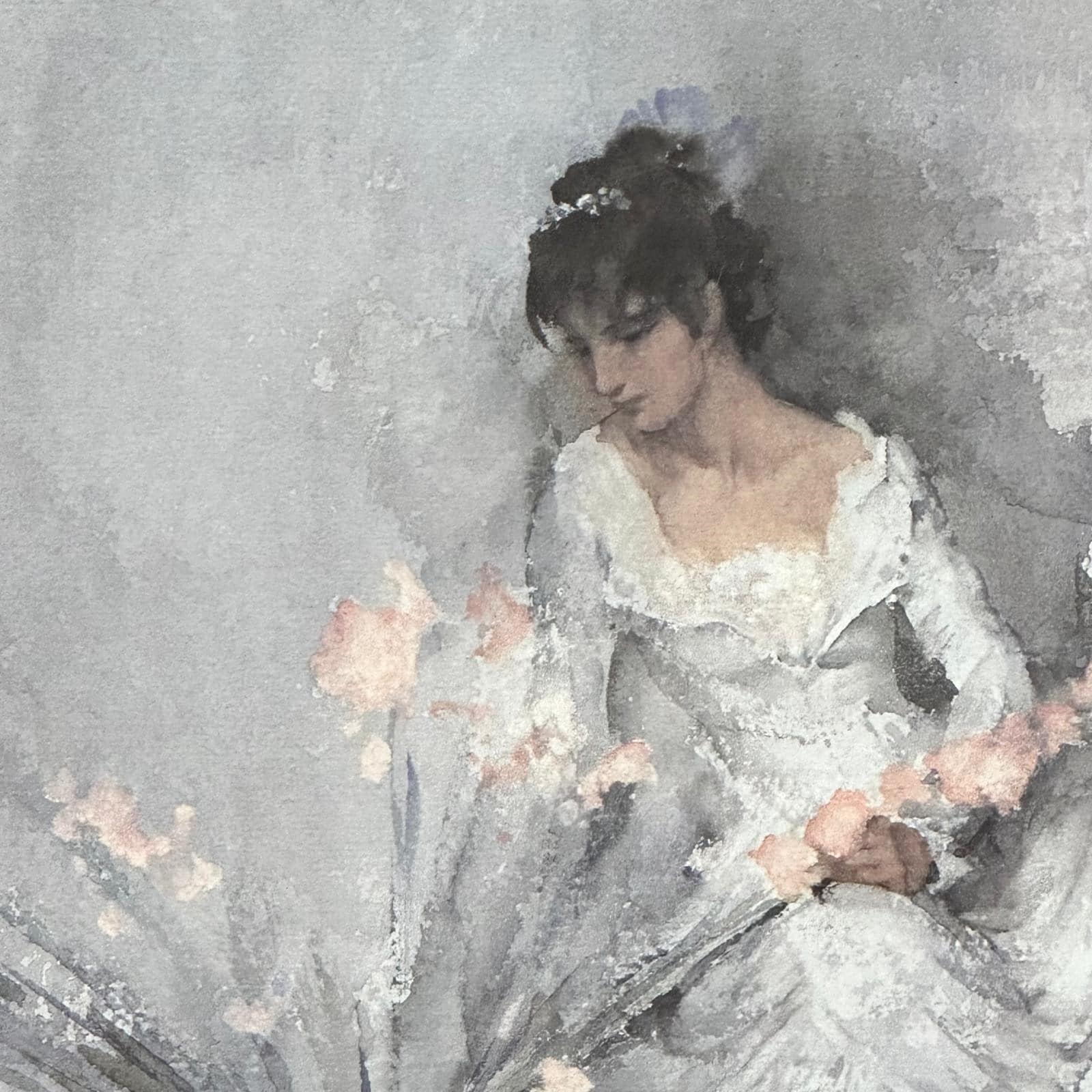 William Russell Flint (1880-1969) Lady in White With Flowers Ltd. Ed. 432/750 - Image 2