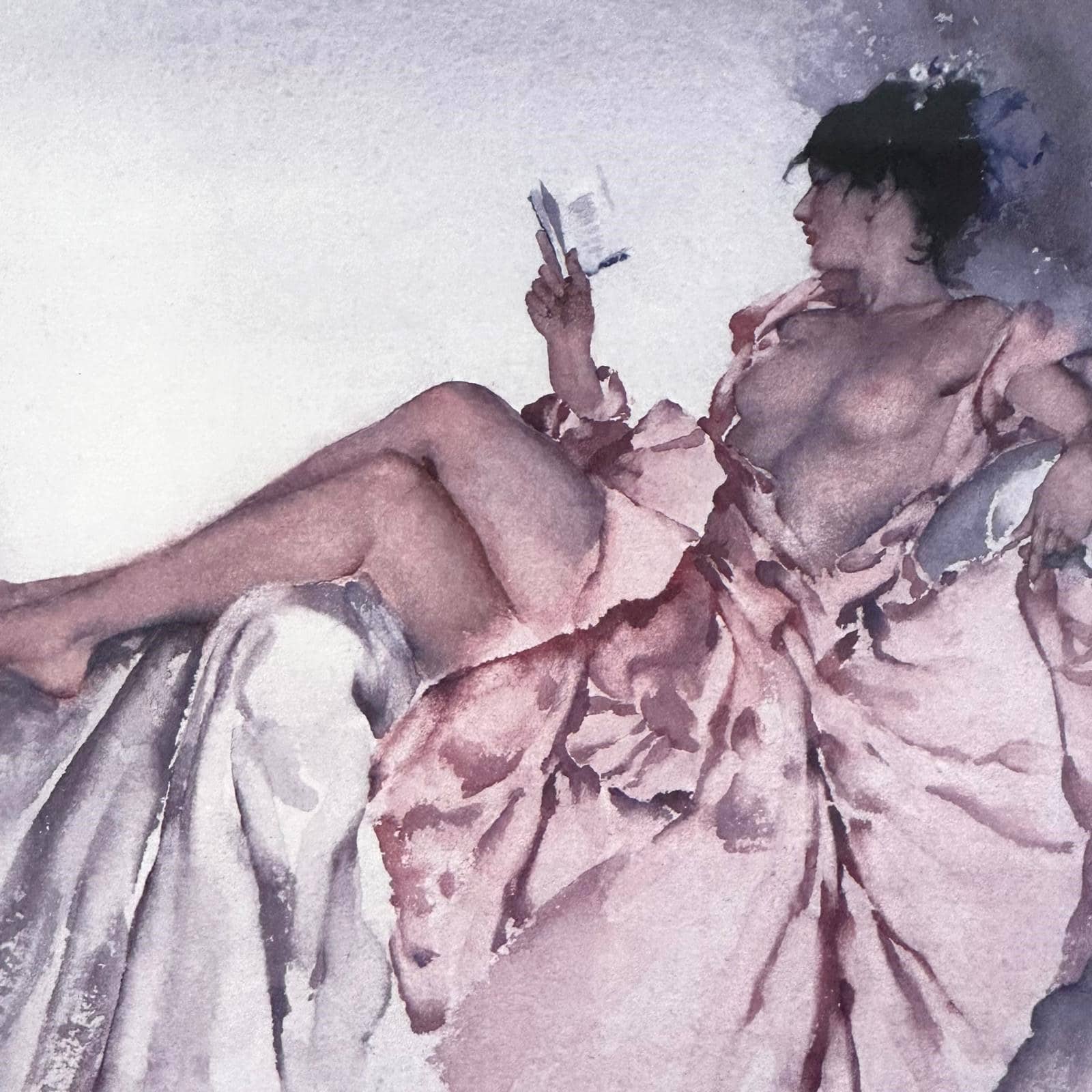 William Russell Flint Reclining lady in pink print 512 of 750