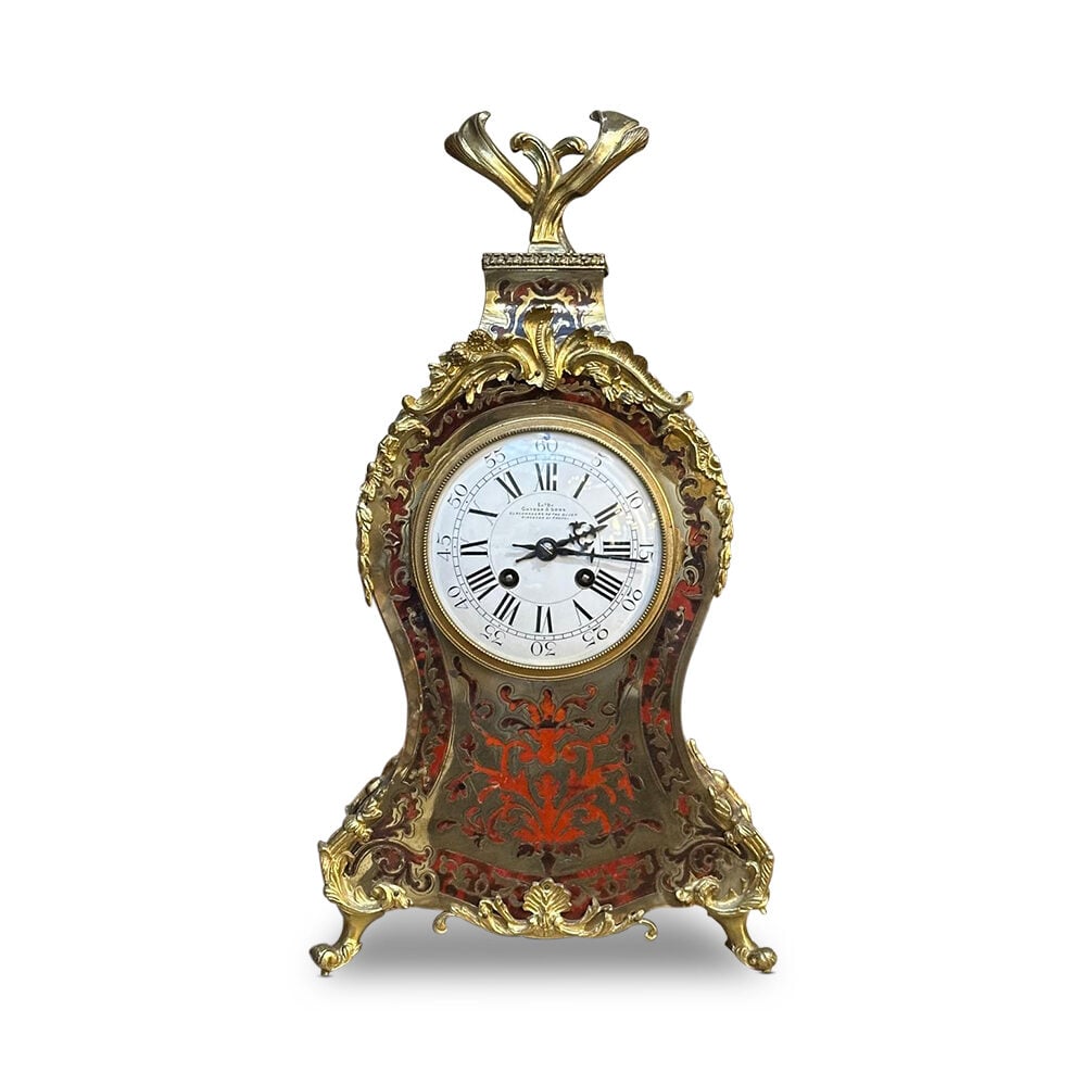 19th century boulle mantle clock by Caydon & Sons