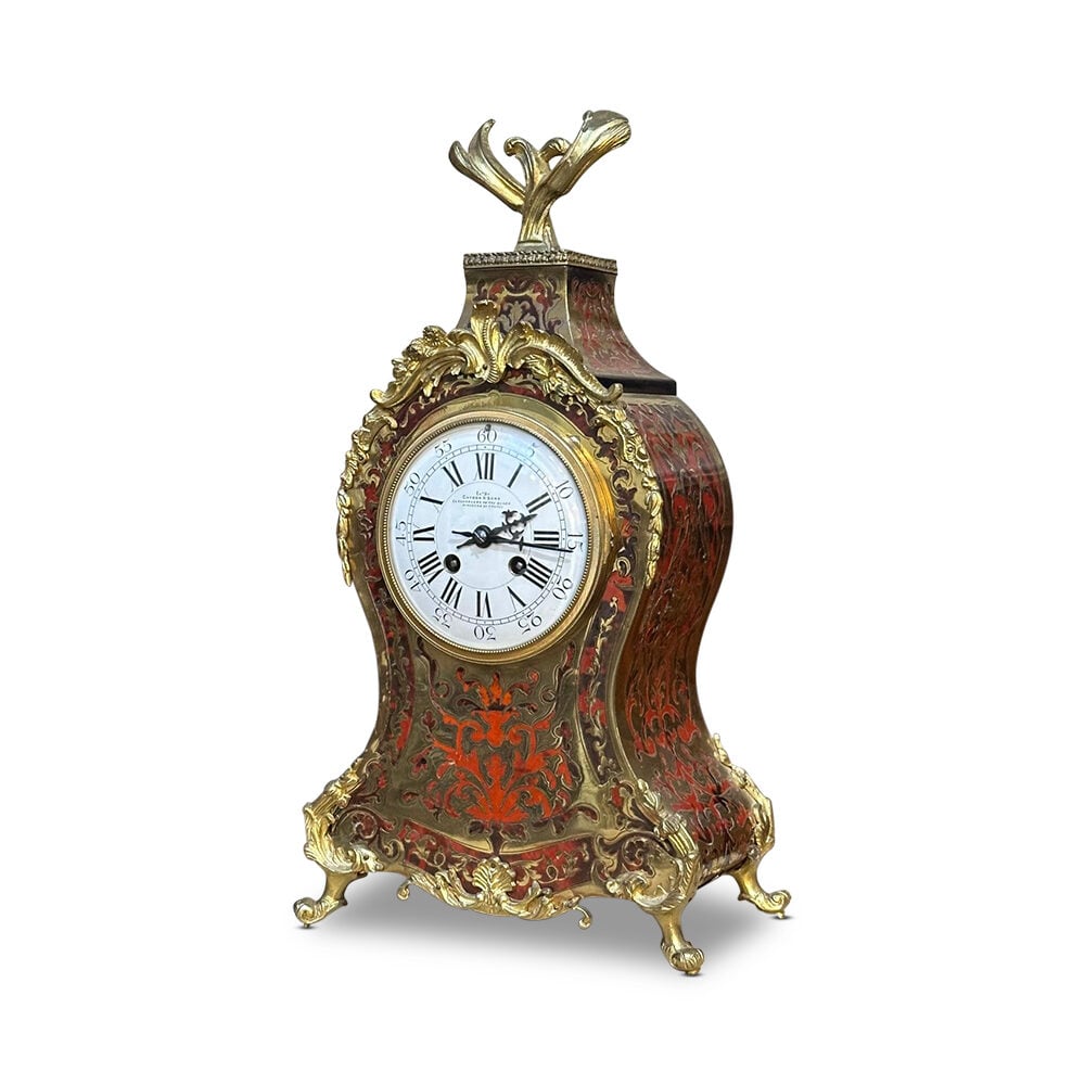 19th century boulle mantle clock by Caydon & Sons