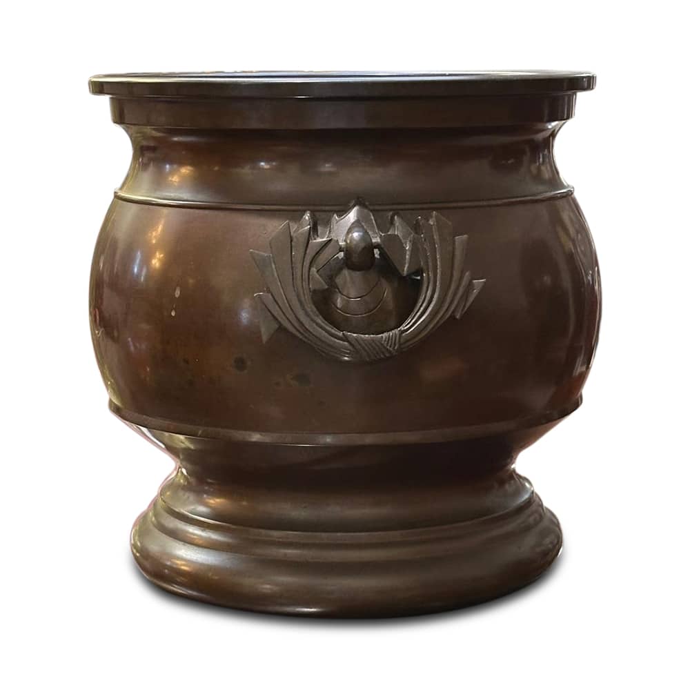 Early 20th Century bronze Japanese Hibachi double handled jardiniere