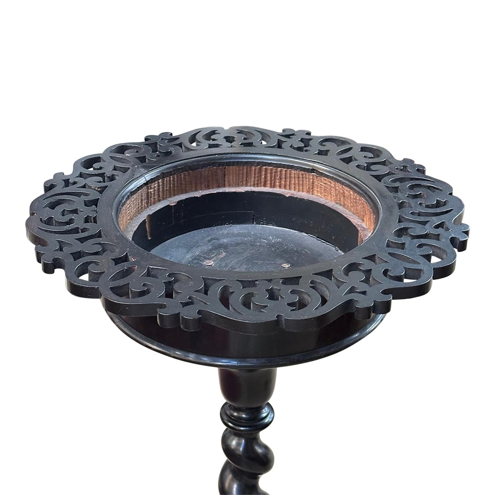 English 19th century ebony barley twist jardiniere stand c.1850