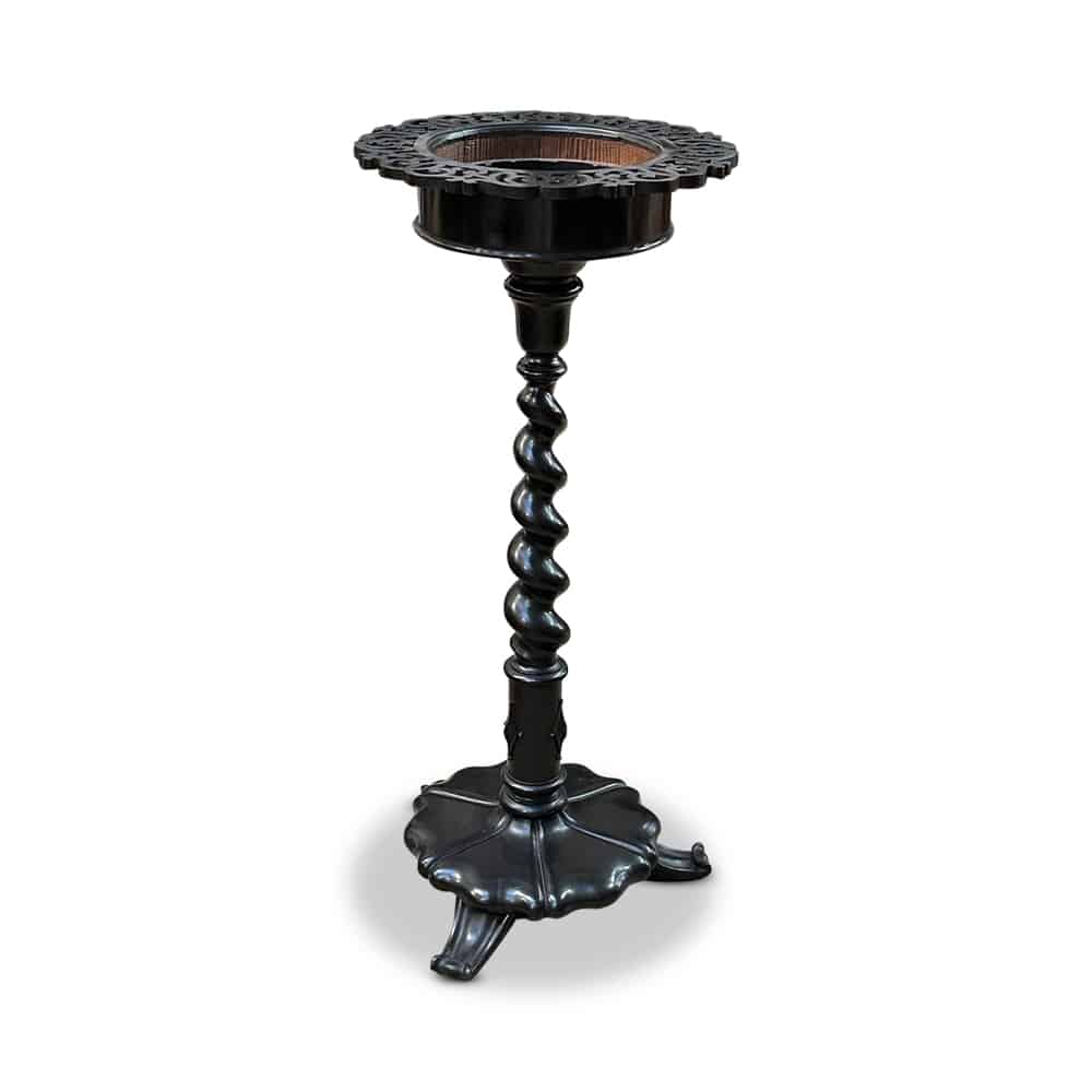 English 19th century ebony barley twist jardiniere stand c.1850