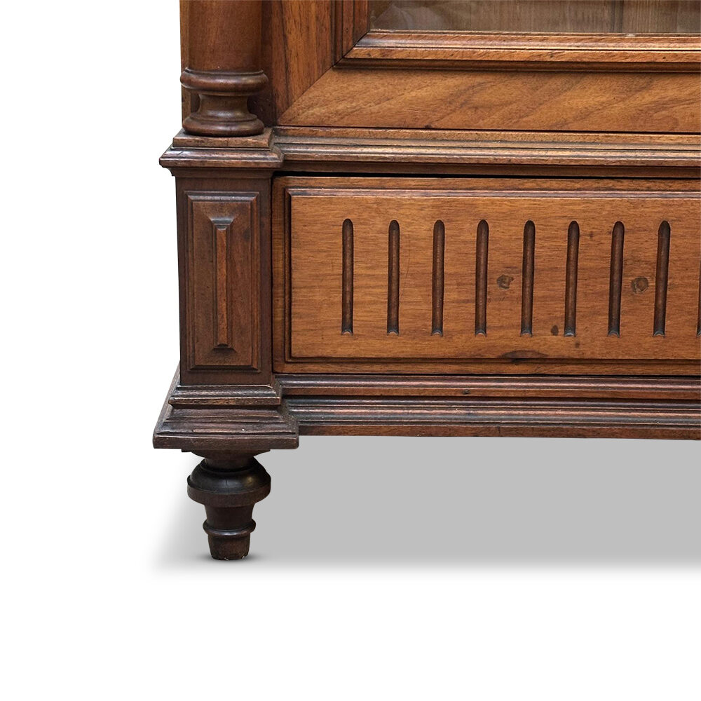 Louis XV style French walnut 2 door display armoire c.1890