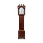 Scottish mahogany longcase clock with silvered dial by Rob Green Edinburgh