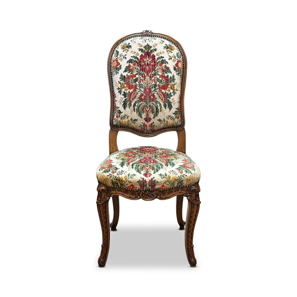 Superb set 10 French oak carved dining chairs c.1910