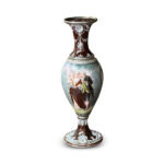 French Limoges handpainted and enameled vase by Camille Faure c.1890