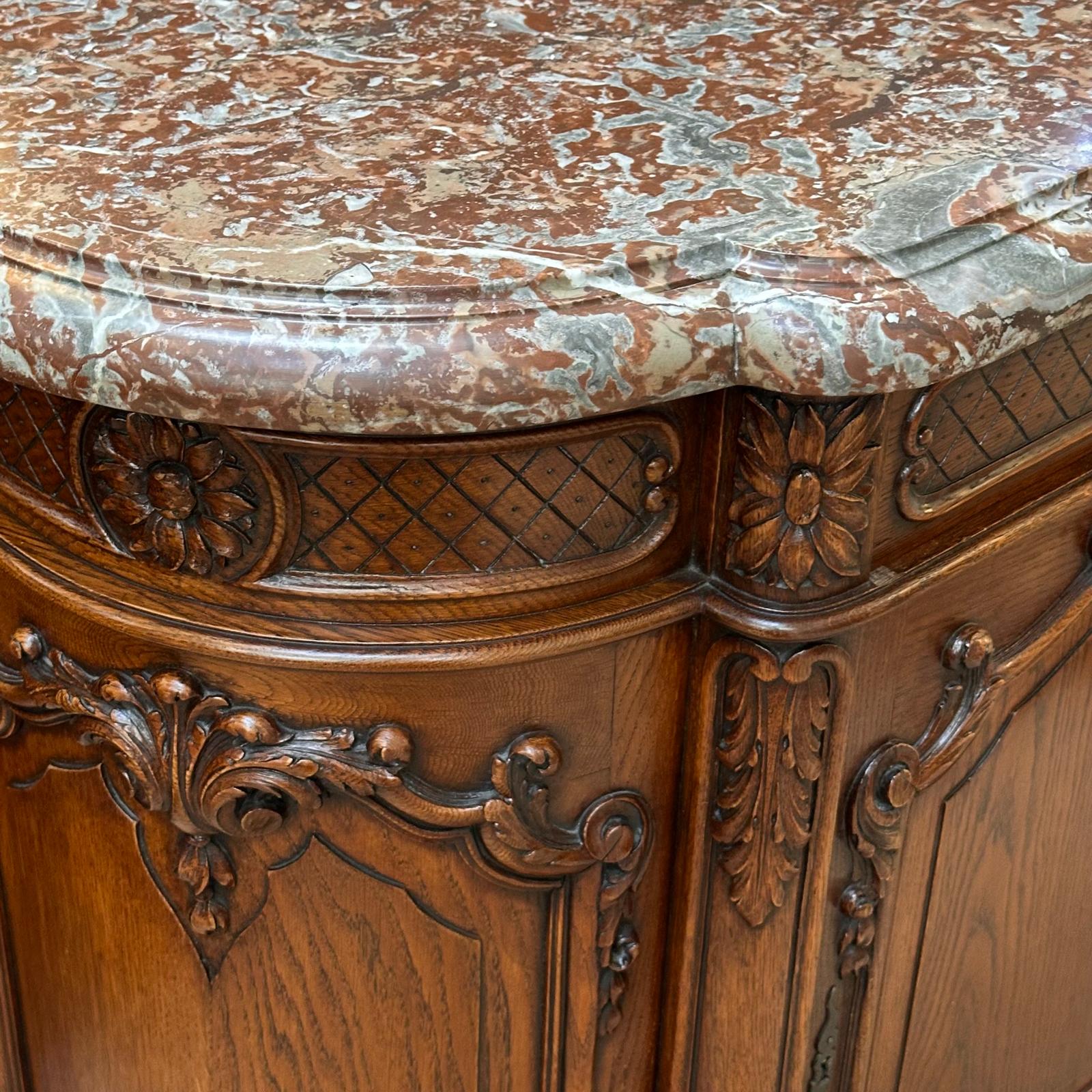 French oak marble top cabinet c.1880