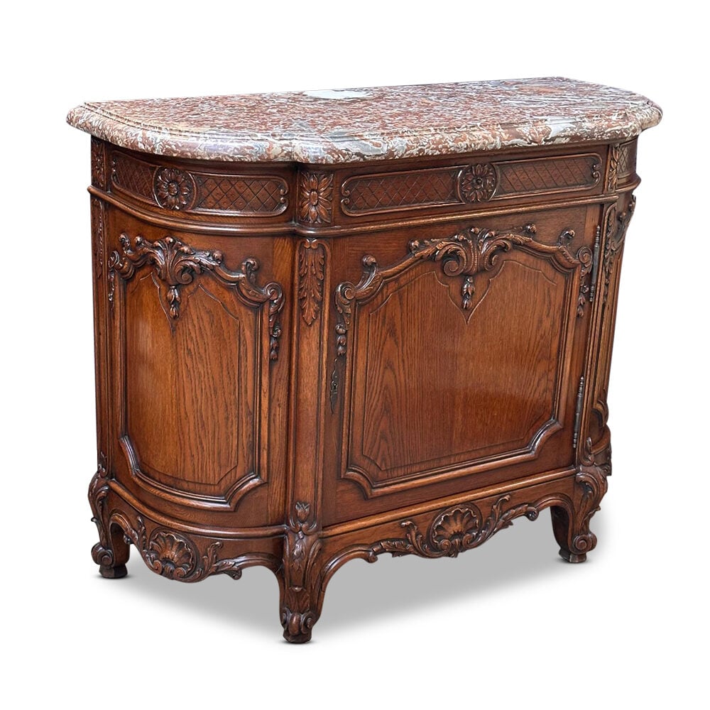 French oak marble top cabinet c.1880