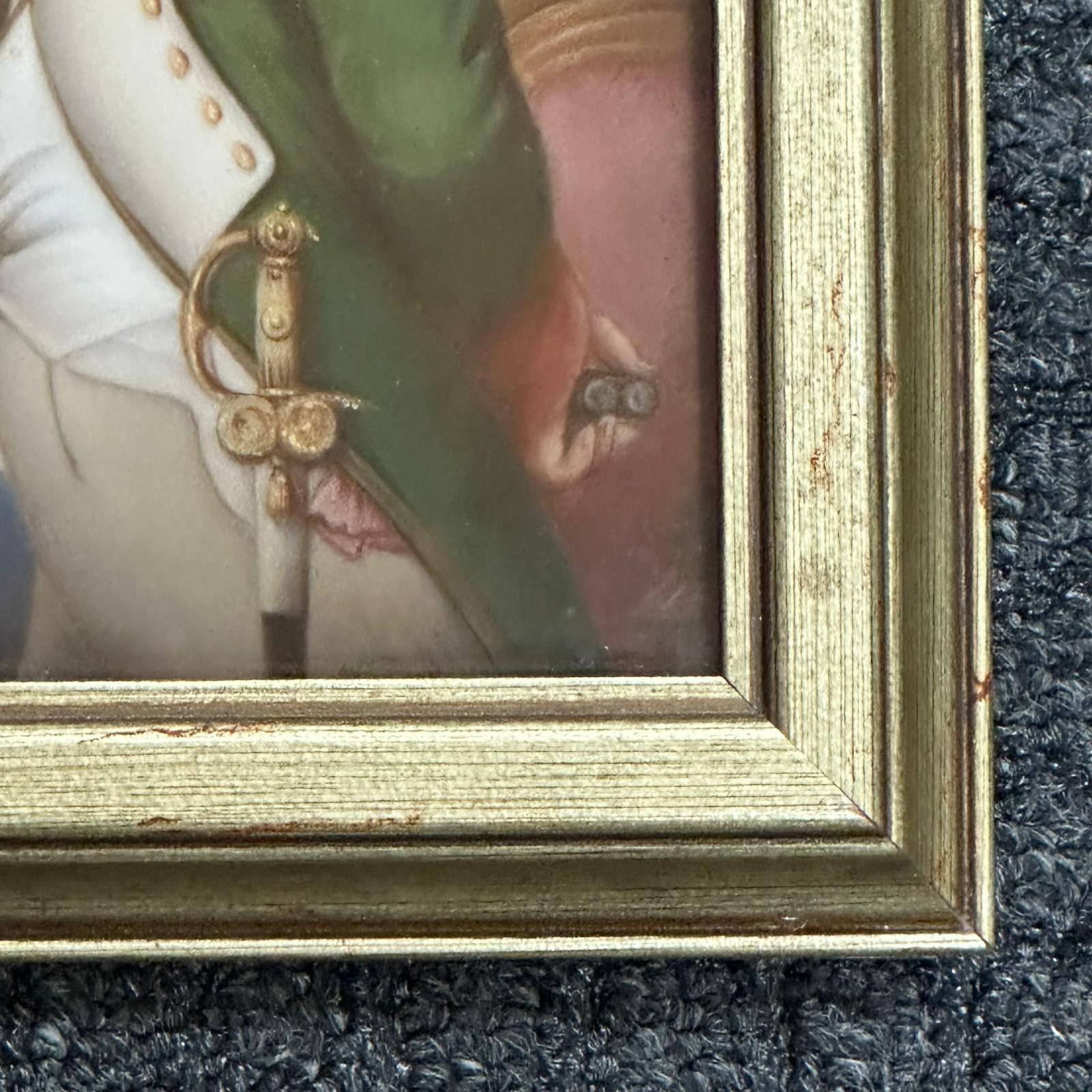 German KPM porcelain hand painted miniature signed portrait of Napoleon Bonaparte c.1880
