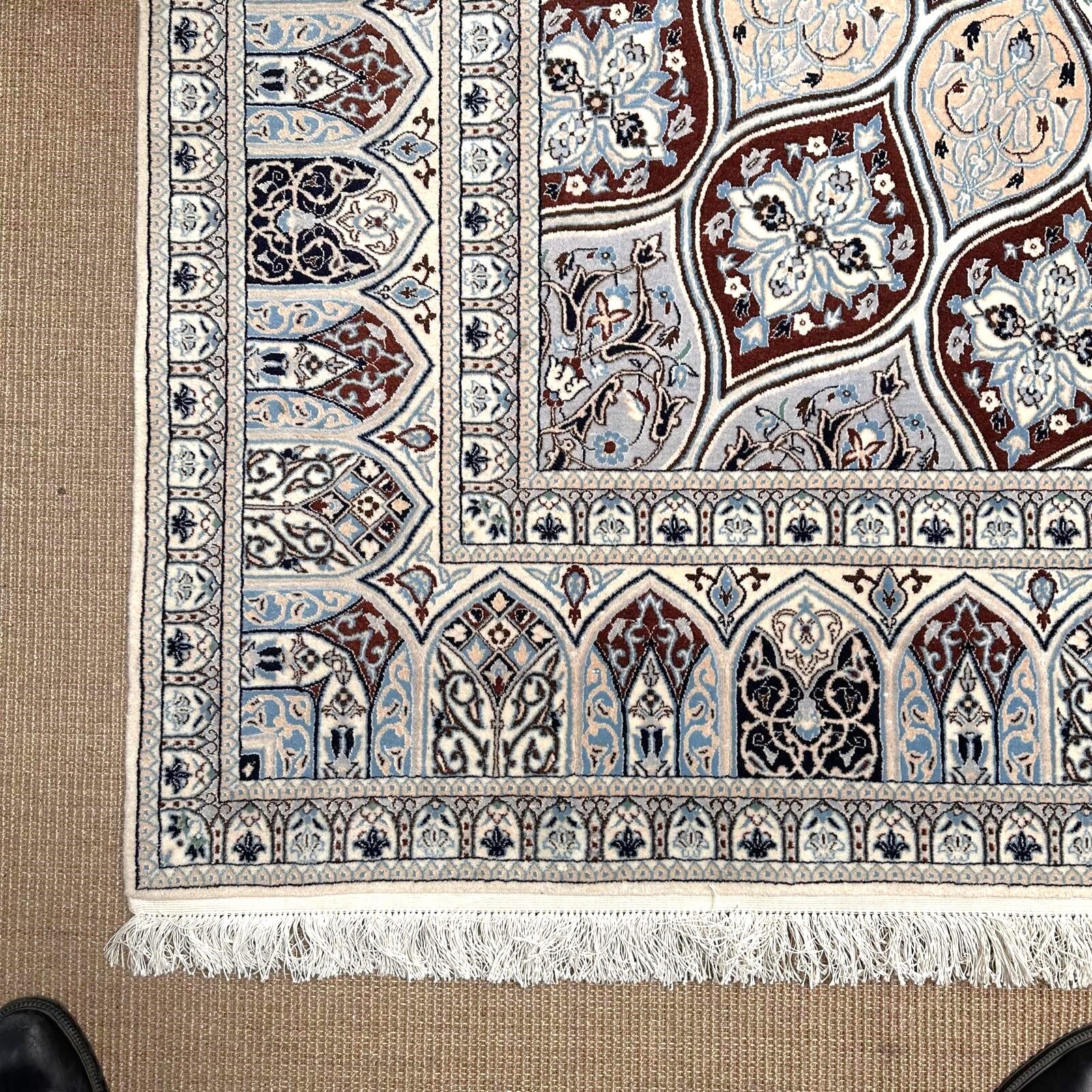 Nain Persian carpet silk and wool signed